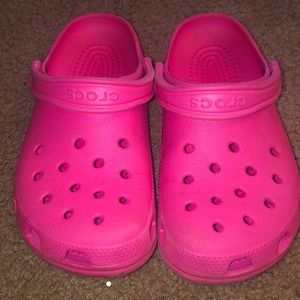 Pink crocs